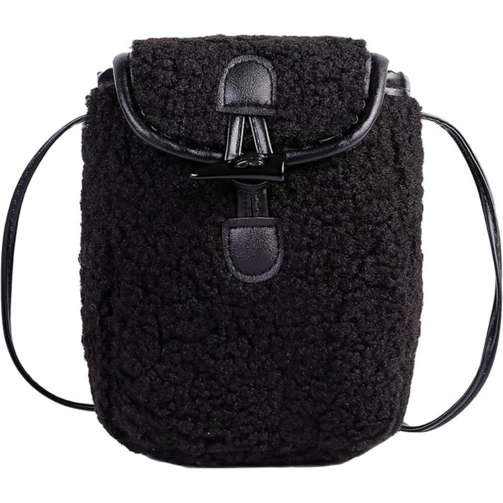 Black Shearling Shoulder Bag